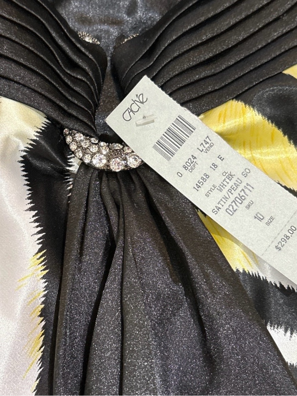 Caché Y2K Zebra Halter Maxi Gown Open Back Prom Formal Dress Sz 10 NWT - Picture 9 of 14